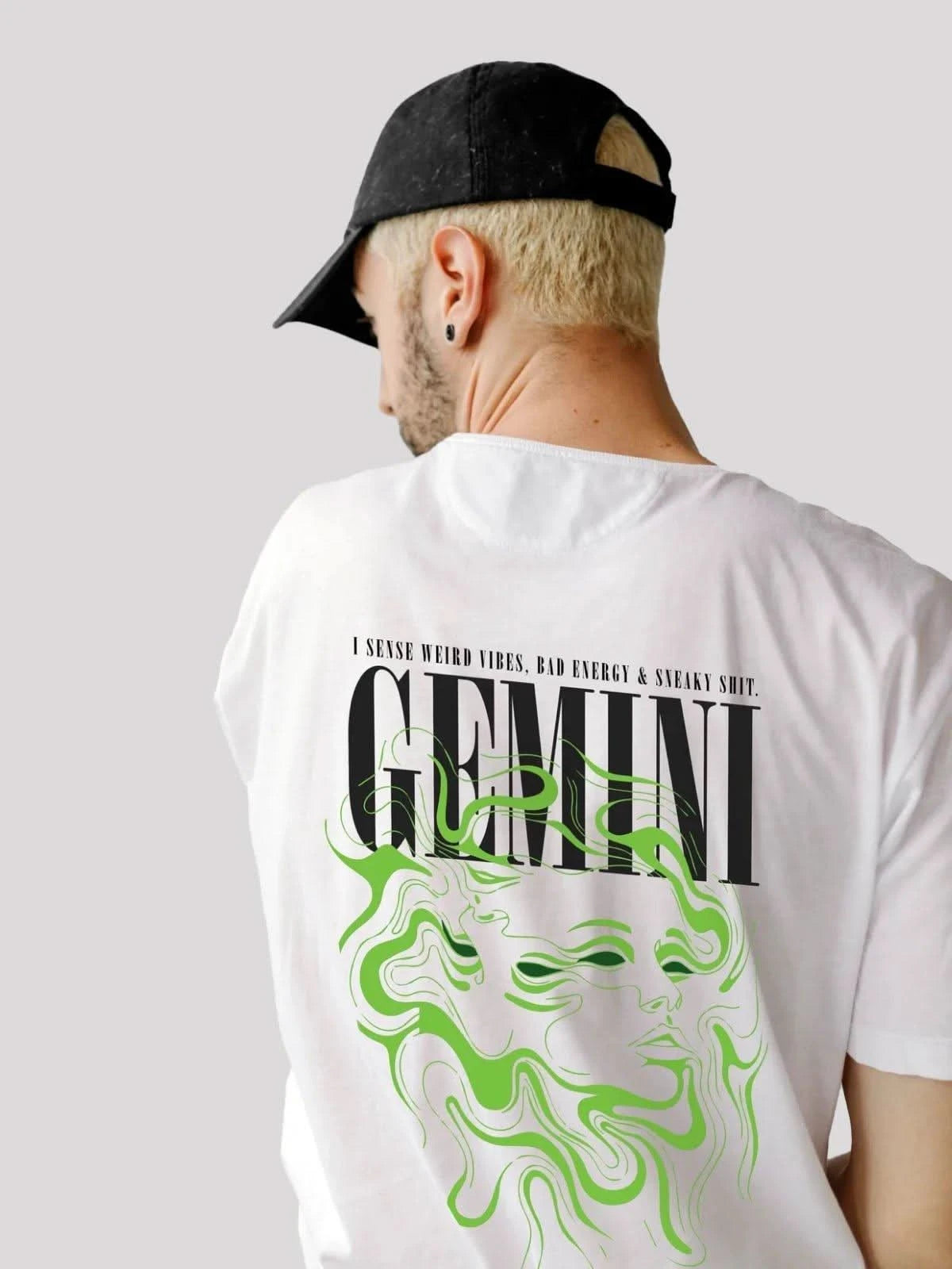 Gemini Zodiac Unisex Oversize T-Shirt-white